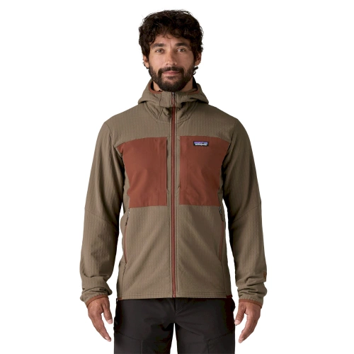 Męski Polar z Kapturem Patagonia M's R2 TechFace Hoody - Raptor Brown