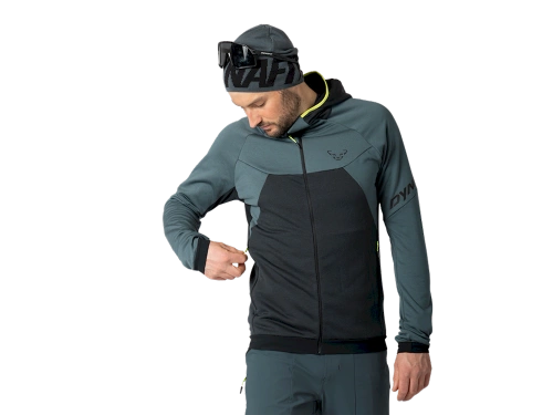 Bluza polarowa z merino Dynafit TOUR WOOL THERMAL M HOODY - cinder/black