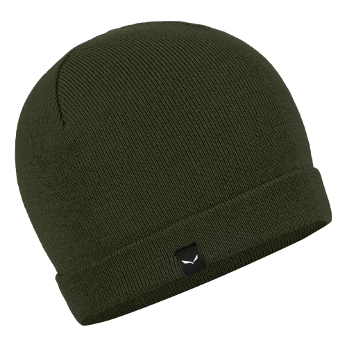 Czapka z Wełną Merino Salewa Puez Am Beanie - dark olive