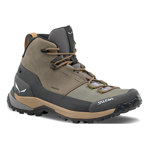 Męskie Trekkingi Salewa Puez Leather Mid PTX M - bungee cord/onyx