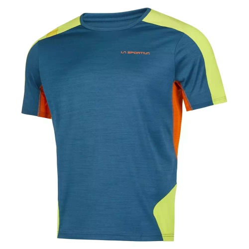 Męska Koszulka hikingowa La Sportiva Compass T-Shirt M - Storm Blue/Lime Punch