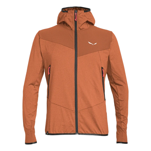 Męski Softshell Polarowy Salewa Agner Hybrid Pl/DST M Fz Hdy - bombay brown melange