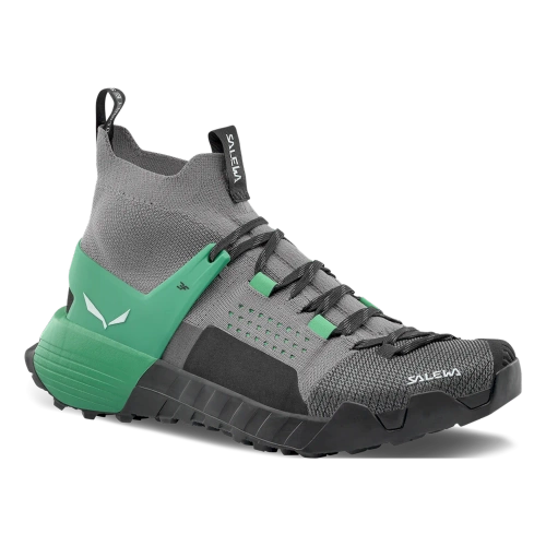 Damskie Wysokie Buty Turystyczne Salewa Wildfire Nxt Knit W - alloy/irish green