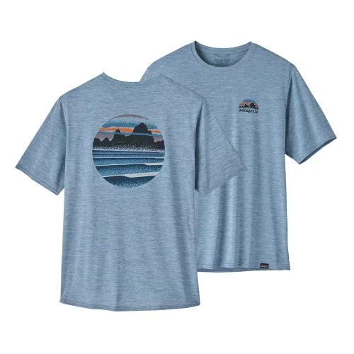 Koszulka Patagonia M's Cap Cool Daily Graphic Shirt - Skyline Stencil: Steam Blue X-Dye