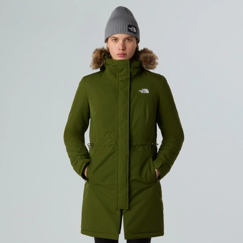 Damski ocieplany wodoodporny płaszcz The North Face W ZANECK PARKA - woodland green