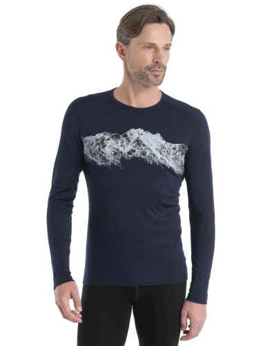Męska Koszulka Termiczna Icebreaker M Merino 200 Oasis LS Crewe Remarkables - midnight navy