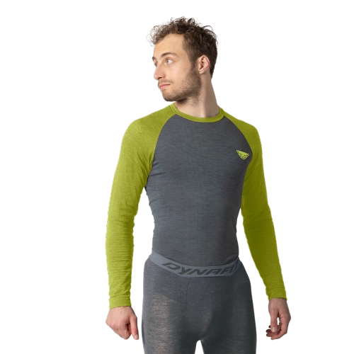 Męska koszulka merino z dł. rękawem Dynafit TOUR LIGHT MERINO M L/S TEE - golden lime