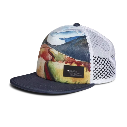 Czapka Truckerka Black Diamond Bd Hideaway Trucker - Trail Print-Steel Grey