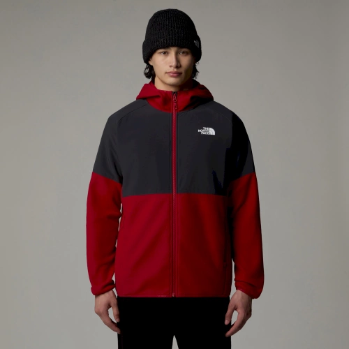 Męska bluza z kapturem The North Face M Glacier Heavyweight Full Zip Hd - Garnet Red/Asphalt Grey