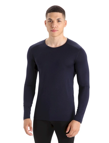 Męska Koszulka Termoaktywna Merino Icebreaker Merino M 200 Oasis LS Crewe -  Black