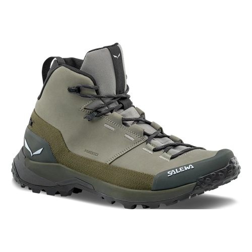 Męskie Buty Trekkingowe Salewa Puez Leather Mid PTX M - shadow/dark olive