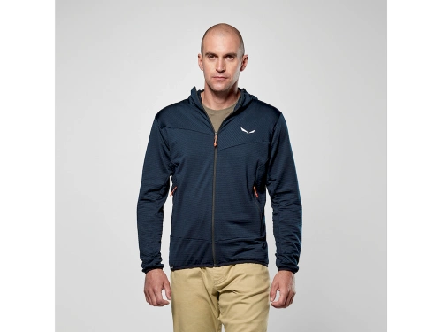 Ciepły Męski Polar Trekkingowy z Kapturem Salewa Puez Altavia Pl Hd Jkt M - navy blazer