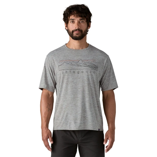 Męska Lekka Koszulka Patagonia M's Cap Cool Daily Graphic Shirt - Stratapeaks: Feather Grey