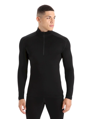 Ciepła Męska Koszulka z Merino Icebreaker M 260 Tech LS Half Zip - black
