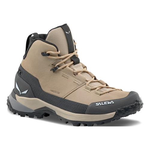 Damskie Buty Trekkingowe Salewa Puez Leather Mid PTX W - quicksand/onyx