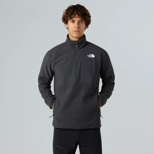 Ciepły męska bluza polarowa The North Face M GLACIER HEAVYWEIGHT 1/2 ZIP - asphltgy/asphltgy/tnfbl