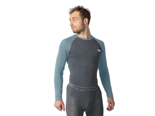 Koszulka z merino dla mężczyzn z merino Dynafit TOUR LIGHT MERINO M L/S TEE - smoke blue/0720