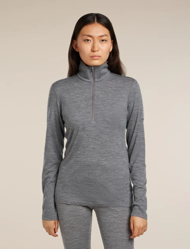 Damska bluza termoaktywna Icebreaker Carry Over W 200 Oasis LS Half Zip - Gritstone