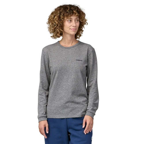 Damska koszulka z długim rękawem Patagonia W's L/S P-6 Logo Responsibili-Tee - Gravel Heather
