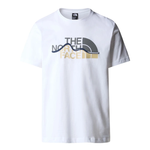 Męski T-Shirt The North Face M Ss Mountain Line Tee - TNF White