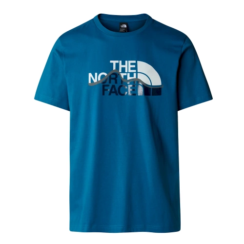 Męska koszulka bawełniana The North Face M S/S Mountain Line Tee - Adriatic Blue