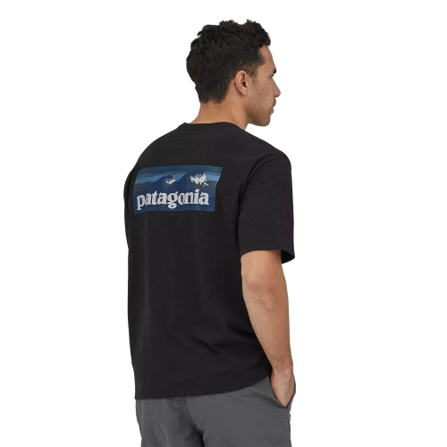 Męska Koszulka z Bawełną Patagonia M's Boardshort Logo Pocket Responsibili-Tee - Ink Black