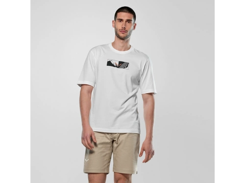 Męska Koszulka Bawełniana Salewa Eagle Hybrid Loose T-Shirt M - optical white