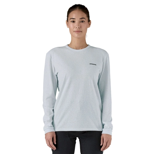 Damska koszulka z długim rękawem Patagonia W's L/S P-6 Logo Responsibili-Tee - White