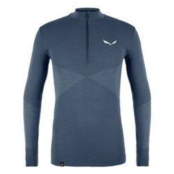 Koszulka Salewa M ZEBRU RESPONSIVE 1/2 ZIP L/S TEE - 8670/dark denim