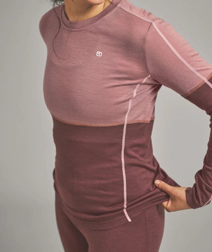 Damska Koszulka Termiczna z Merino Ortovox 185 ROCK'N'WOOL LONG SLEEVE W - dusk rose