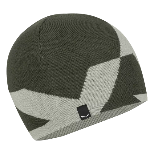 Czapka z Wełną Merino Salewa Pure Reversible Am Beanie - dark olive