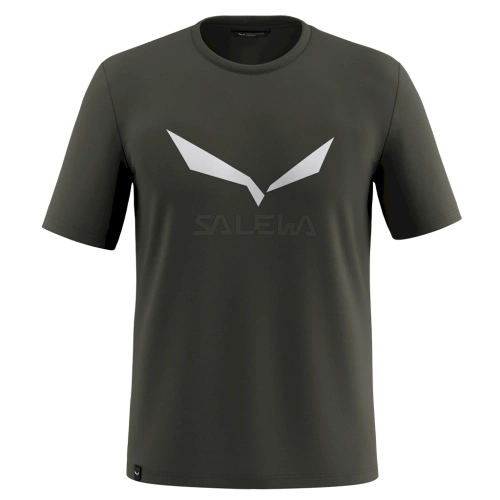 Męska Koszulka z Nadrukiem Salewa Solidlogo Dry M T-Shirt - dark olive melange