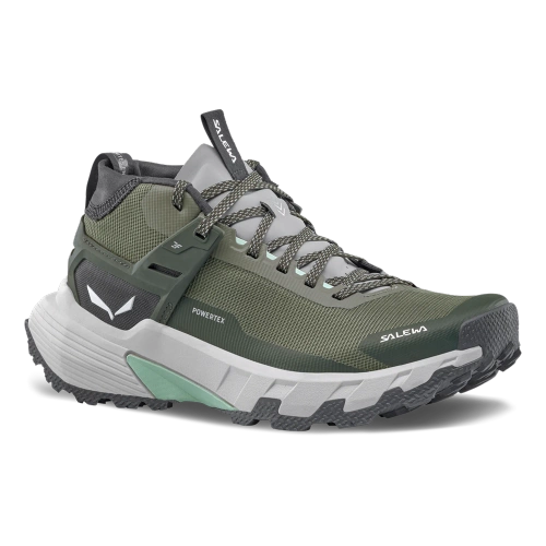 Damskie Wysokie Buty Outdoorowe Salewa PEDROC 2 MID PTX W - faded green/dark olive