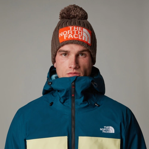 Ciepła Czapka Zimowa The North Face HERITAGE SKI TUKE - smokey brown/tnf orange