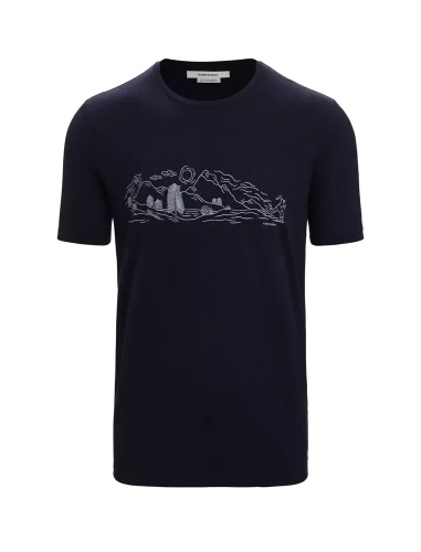 Koszulka Oddychająca Icebreaker M Tech Lite II SS Tee Nature Sprint - Midnight Navy
