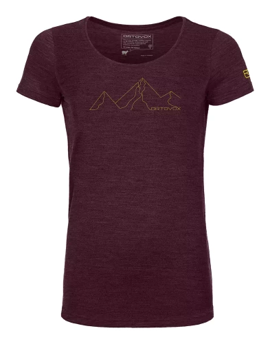 Koszulka Oddychająca Damska Ortovox 150 Cool Mountain Face Ts W - dark wine blend