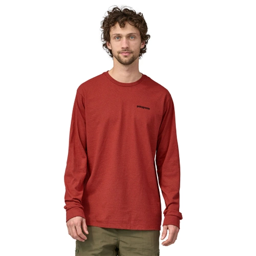 Męska Koszulka Patagonia M's L/S P-6 Logo Responsibili-Tee - Burl Red