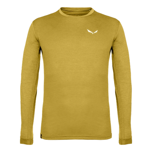 Męska Koszulka Trekkingowa Salewa PUEZ MELANGE DRY M L/S TEE - olive oil melange
