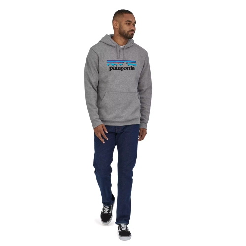Bluza męska z Kapturem Patagonia P-6 Logo Uprisal Hoody - Gravel Heather