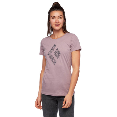 Koszulka Bawełniana Damska W SNOW DIAMOND TEE - wood violet