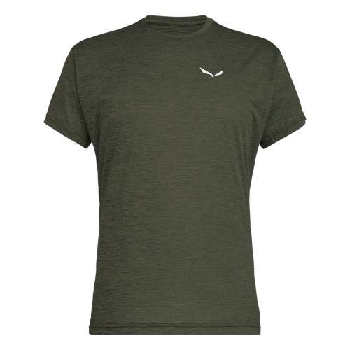 Męska Koszulka Szybkoschnąca Salewa PUEZ MELANGE DRY M S/S TEE - faded green melange
