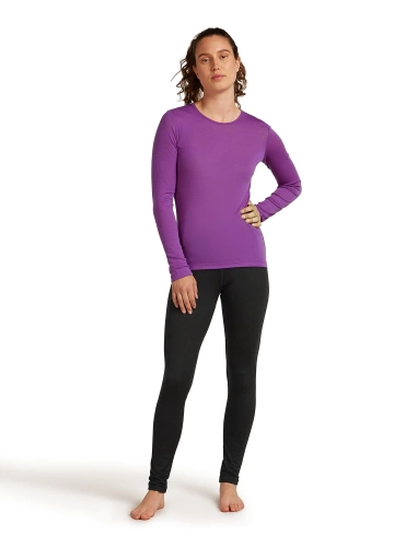 Damskie Ceiepłe Legginsy Icebreaker W M 200 Oasis H Rise Leggins - black