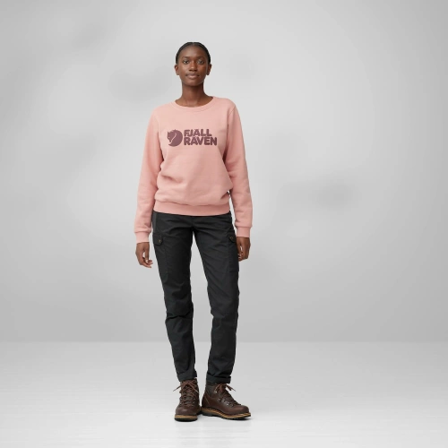 Damska bluza z logo Fjallraven Logo Sweater W - Dusty Rose-Port