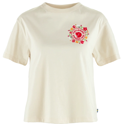 Damska Koszulka Bawełniana Fjallraven Fjallblomster Logo T-shirt W - chalk white