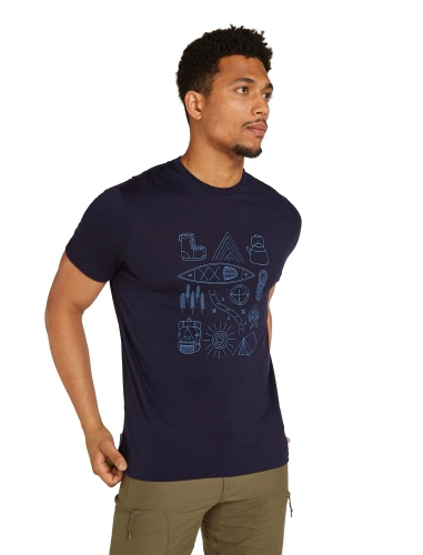 Męski T-Shirt Techniczny Icebreaker M Merino 150 Tech Lite SS T Camp Ess - midnight navy