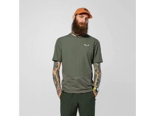 Męska Koszulka do Hikingu Salewa PEDROC DRY WIND T-SHIRT M - faded green