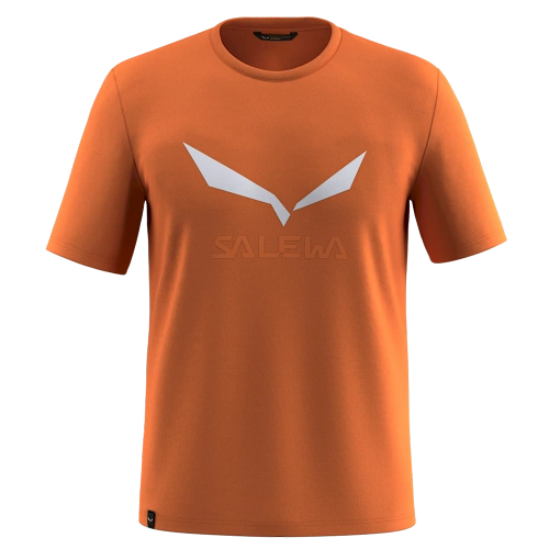 Koszulka Bawełniana Męska Salewa Solidlogo - red orange