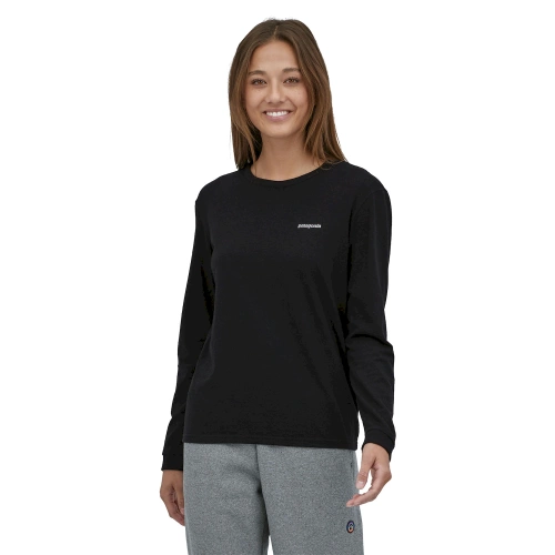 Damska koszulka z długim rękawem Patagonia W's L/S P-6 Logo Responsibili-Tee - Black