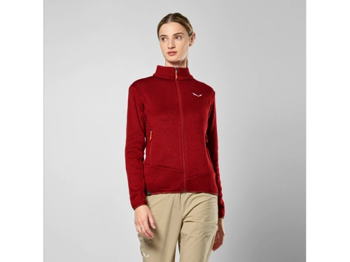 Polar damski na trekking Salewa Puez Rocca PL Jacket W - syrah