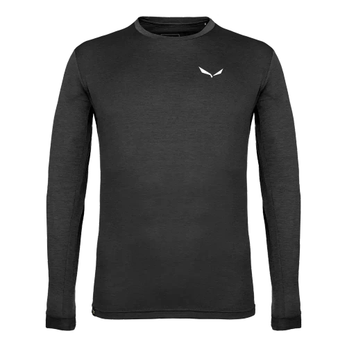 Męska Koszulka Trekkingowa Salewa Puez Melange Dry M L/S Tee - black out melange